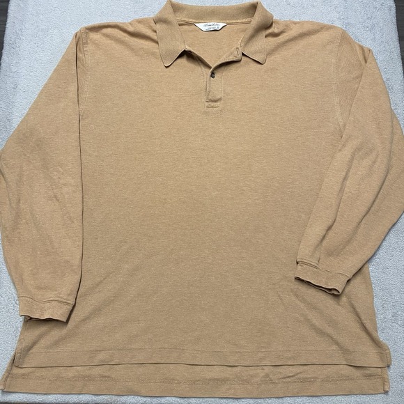 Brooks Brothers Other - Vintage Brooks Brothers Polo Shirt Mens Large Brown Khaki Long Sleeve Preppy